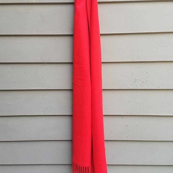 NEW Red 100% Scottish Cashmere Scarf - Picture 2 of 4
